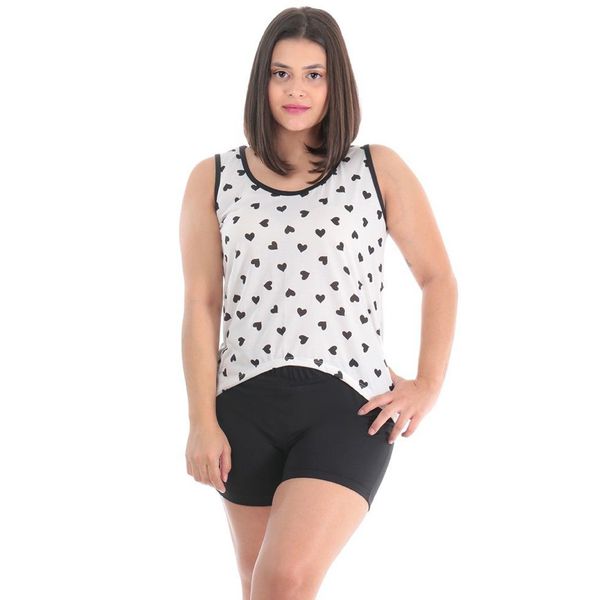 Pijama Blusa Regata Mullet com Short Reto