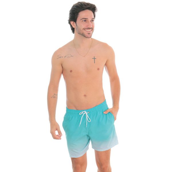 Short Praia Masculino Azul Aqua Degrade