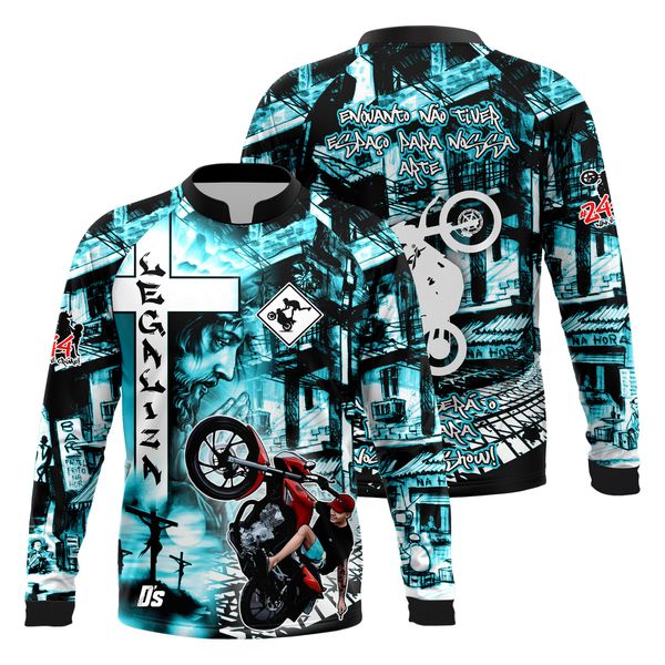 Camiseta Manga longa Estampa Full Grau Legaliza 