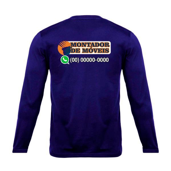 Camiseta Manga Longa Uniforme para Montador de Móveis personalizada Com TELEFONE