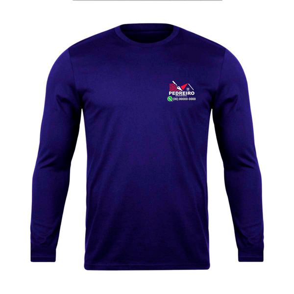 Camiseta Manga Longa Uniforme para Pedreiro Preto