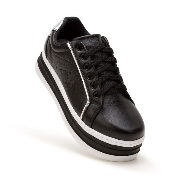 Tênis feminino Casual Preto Danny Flat 