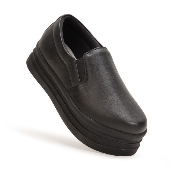 Tênis Slip Slip On Preto Plataforma Slip On Todo Preto Vanessa