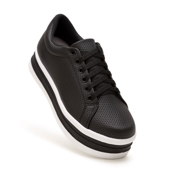Tênis Casual Helena Preto Com Branco