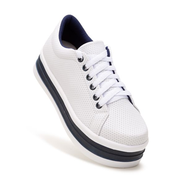 Tênis Casual Helena Branco Azul