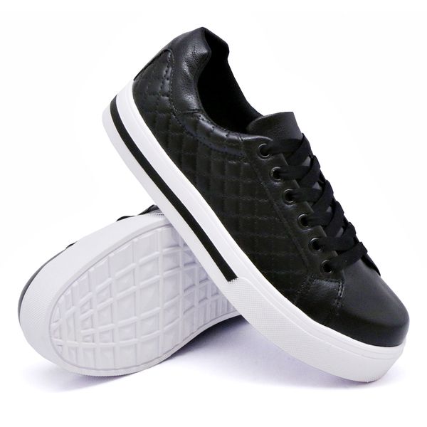 Tênis Casual Costura Matelassê Dk Shoes Preto