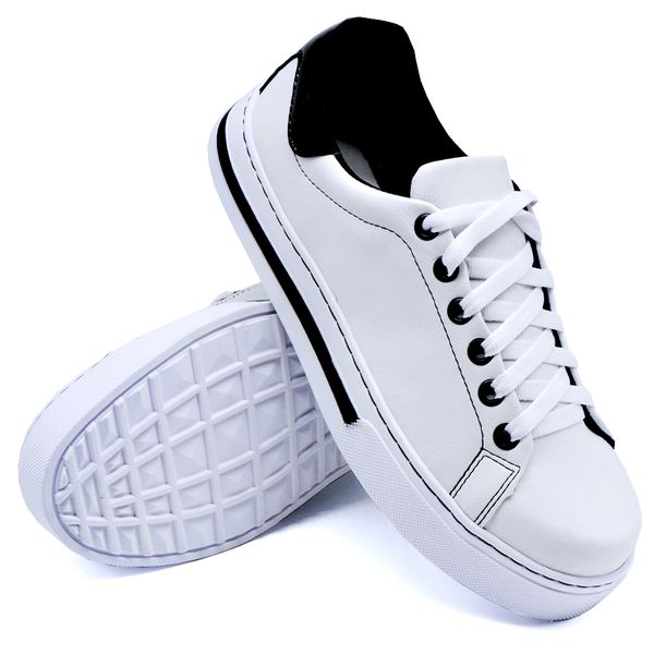 Tênis Casual Pietra Sola Baixa DK Shoes Branco Preto