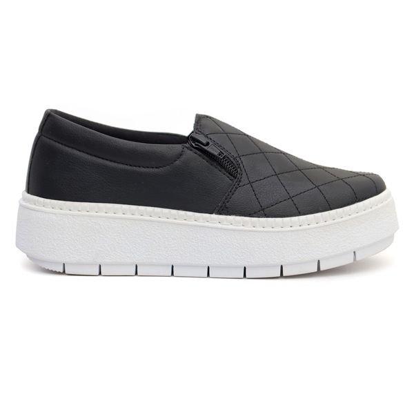 SlipOn Feminino Casual Ziper Lateral DK Shoes Preto