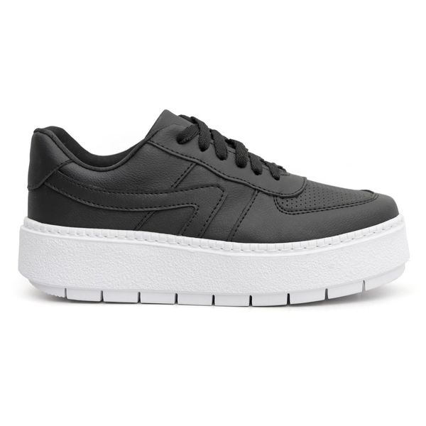 Tênis Casual Flat Form Amarrar Karen Preto