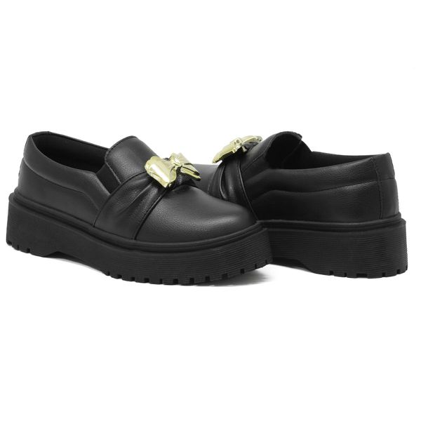 T nis Slip On Oxford Dk Shoes Preto Detalhe La o Dourado DK