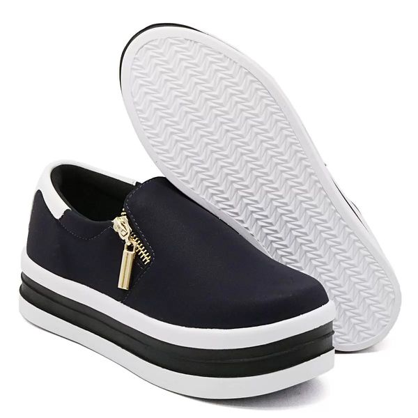 Tenis plataforma cheap com ziper