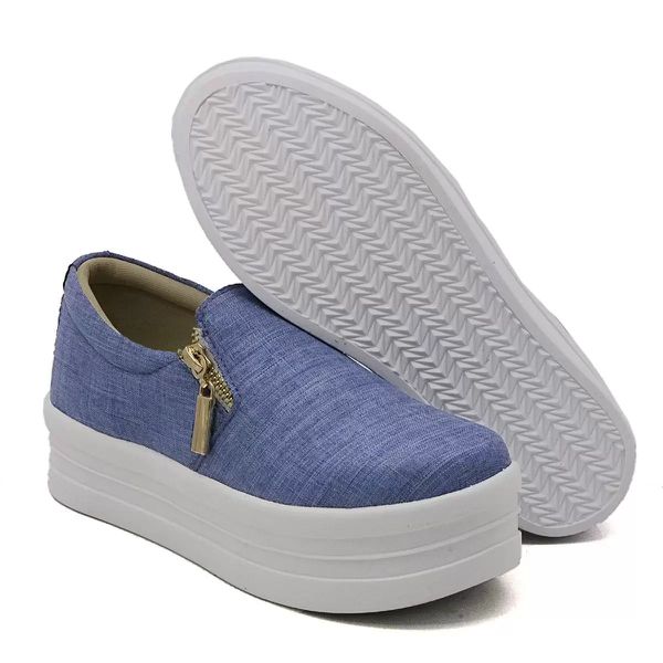 Tenis jeans com ziper feminino 2025