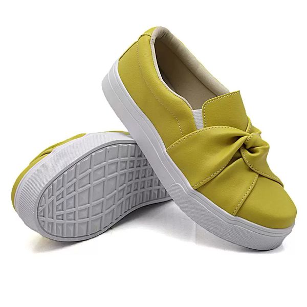 Tênis Iate Slip On Nó Frontal DK Shoes Amarelo