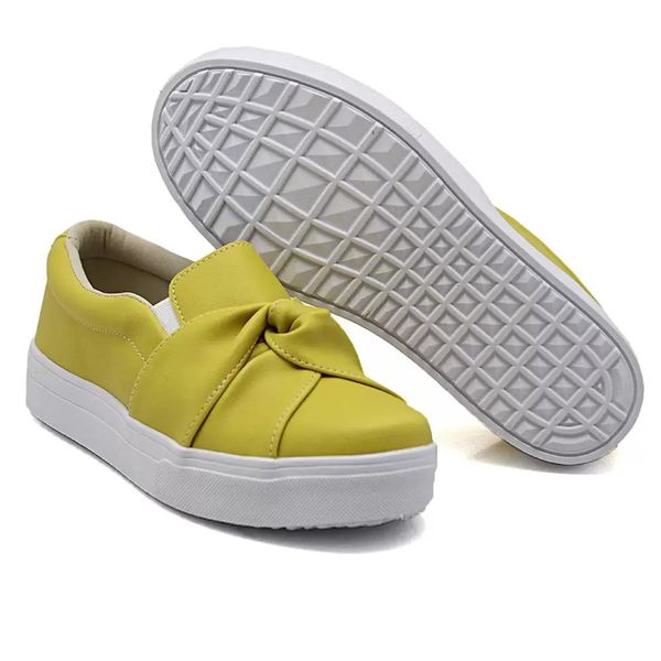 Tênis Iate Slip On Nó Frontal DK Shoes Amarelo