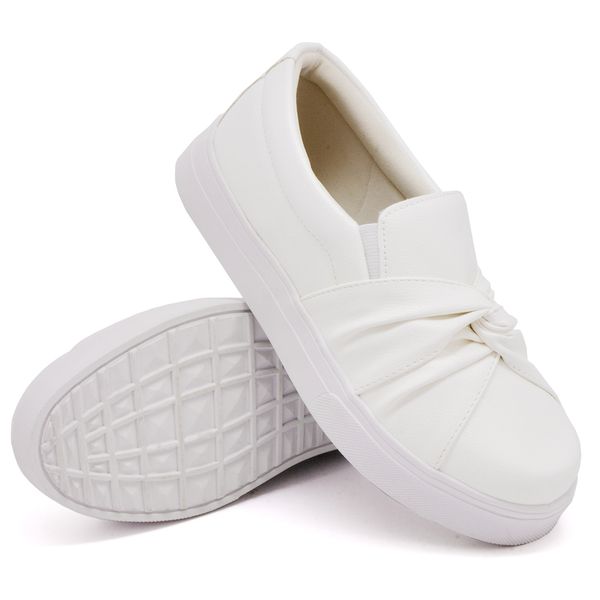 Tênis Iate Slip On Nó Frontal DK Shoes Branco