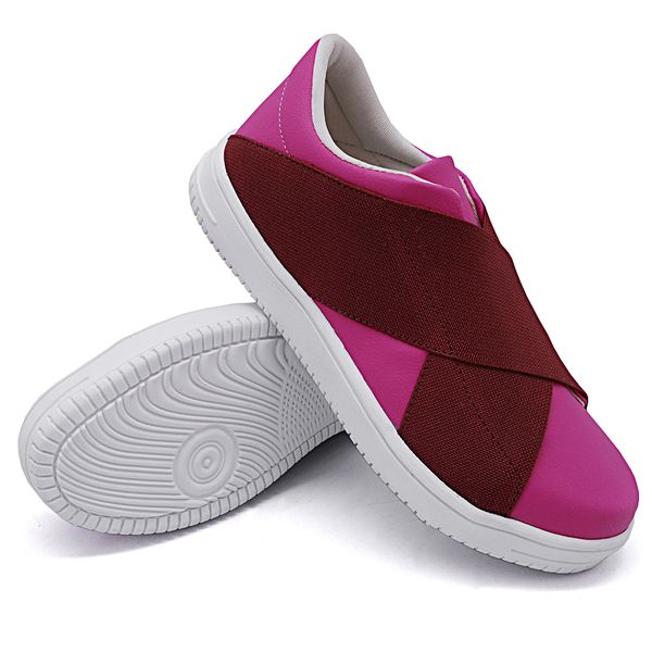 Tênis adidas slip on elástico cheap rosa