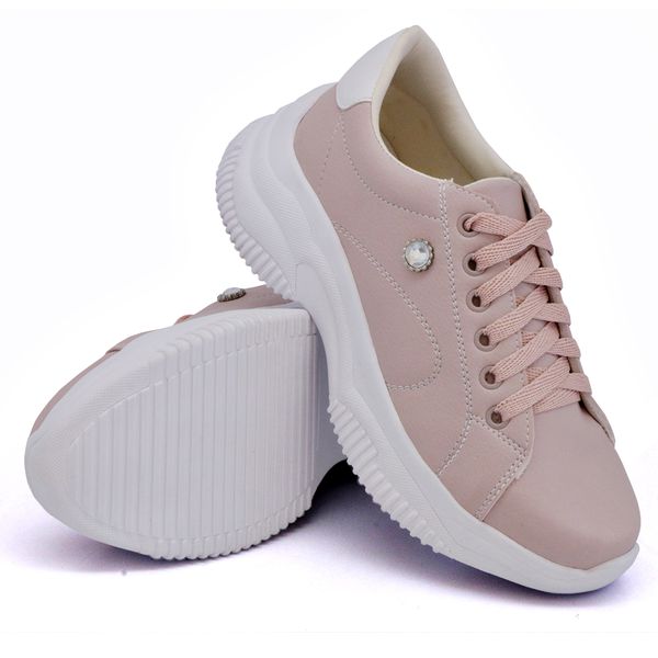 Tênis Casual Strass Feminino Chunky Dk Shoes Rose