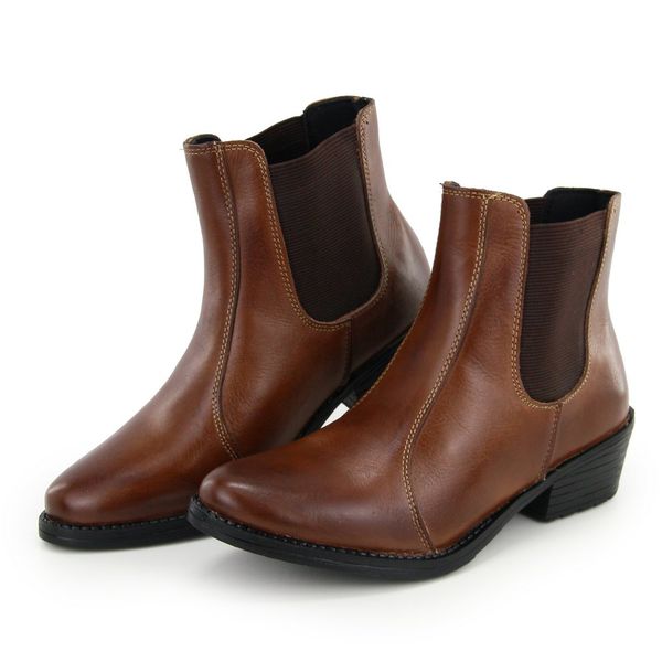 Bota ankle boot shoes marrom