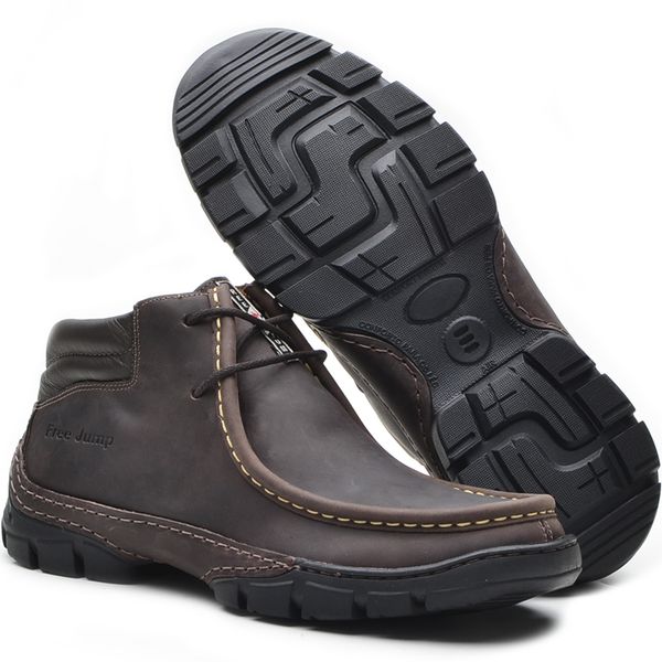 Bota Masculina Atlanta Couro Marrom - DM STOREE