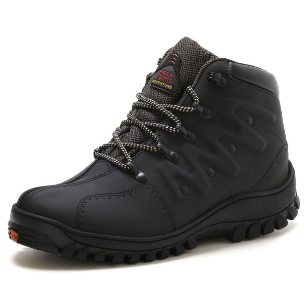 Bota Masculina Jumanji Couro Preto - DM STOREE