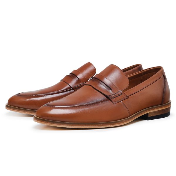 Mocassim Roy - Couro Legitimo Caramelo - DM STOREE