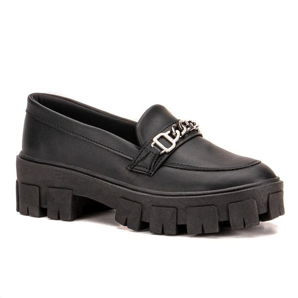 Mocassim Chile Feminino Preto Tratorado