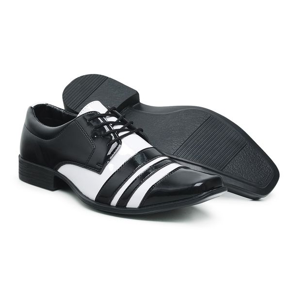 Sapato social preto shop e branco feminino