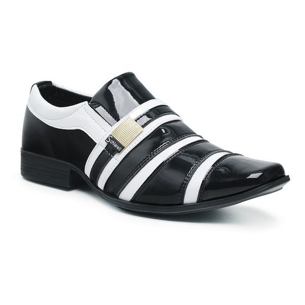 Sapato Social Masculino Dinamarca Preto e Branco DM STOREE