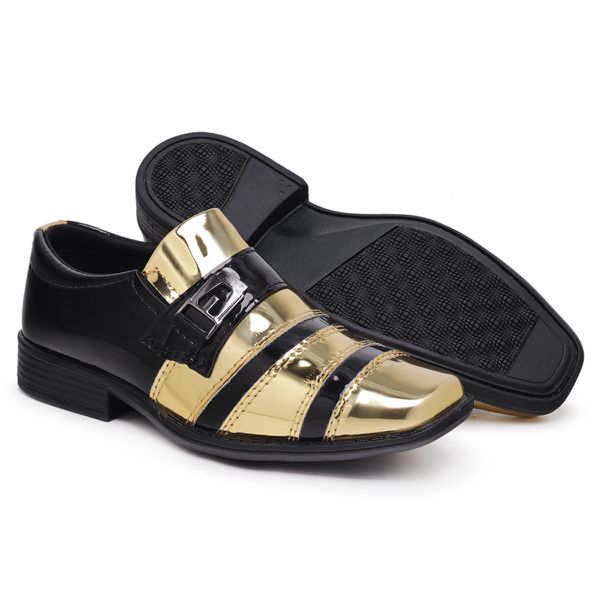 Sapato preto e dourado discount