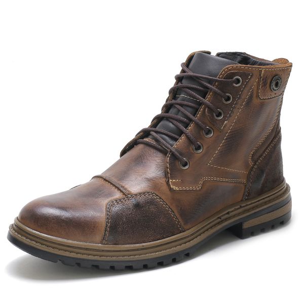 Bota Masculina Libia Couro Taupy