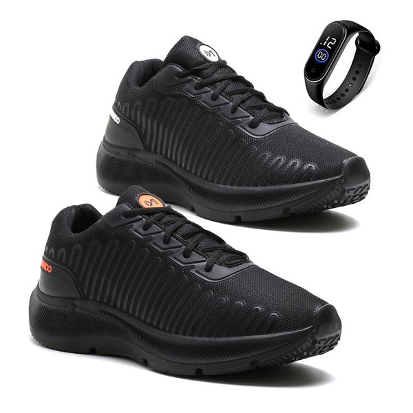 Combo 2 Pares Tênis Para Treino Esportivo Masculino Confortável Lançamento + Relógio