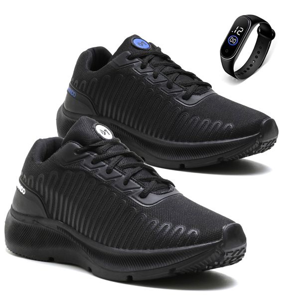 Combo 2 Pares Tênis Para Treino Esportivo Masculino Confortável Lançamento + Relógio