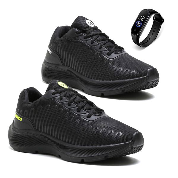 Combo 2 Pares Tênis Para Treino Esportivo Masculino Confortável Lançamento + Relógio