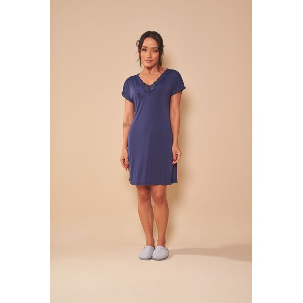 Camisola de liganete lisa com renda
