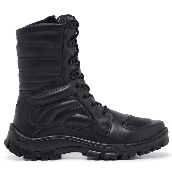 Coturno Bota Militar Couro Bovino Preto 500 Preto