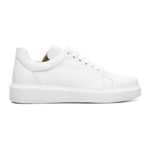 Sapato Casual Masculino Branco Em Couro de Amarrar 5505 Branco