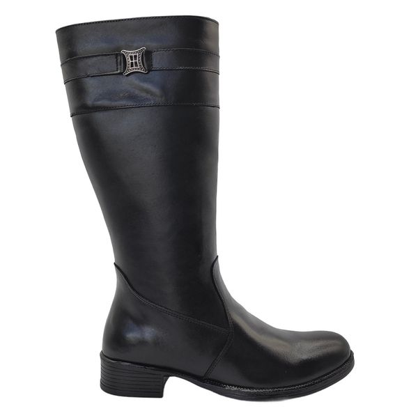 Bota Feminina Montaria Preto Cano Longo em Couro 137 Preto