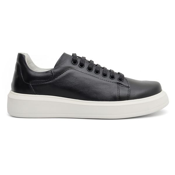 Sapato Casual Masculino Preto Em Couro de Amarrar 5505 Preto
