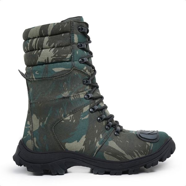 Coturno Militar Bota Tática Zíper Camuflado Uragan Predador