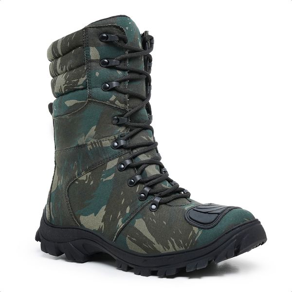 Coturno Militar Bota Tática Zíper Lughato 1907 Camuflado Camuflado