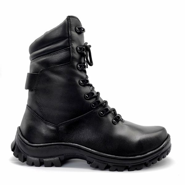 Coturno Militar Preto Operacional De Couro Bope 501 Preto Preto