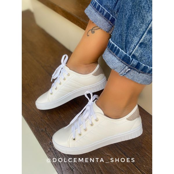 Tênis Isa {branco/gliter} - Dolce & Menta