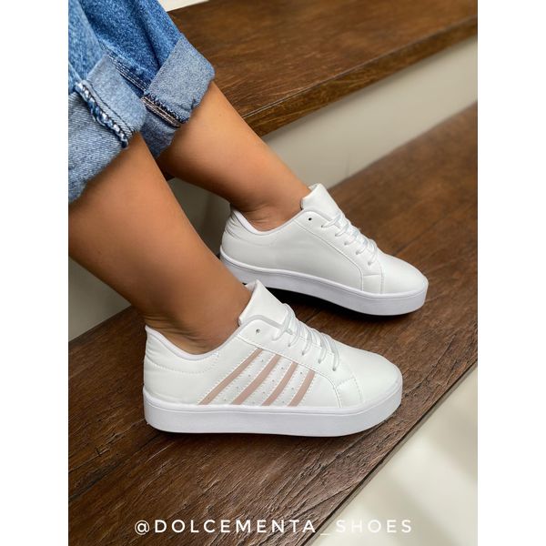 Tênis Bruna {Branco/Rosa} - Dolce & Menta