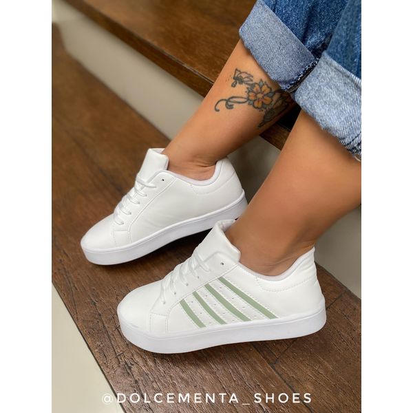 Tênis Bruna {Branco/Verde} - Dolce & Menta