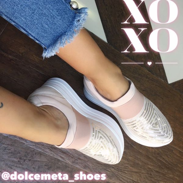 Tenis flatform bege 2025