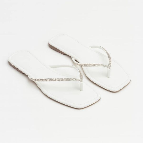 Rasteira Branca Monique - Dolce & Menta