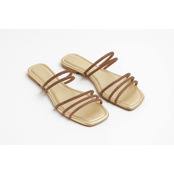 Rasteira Dourada Ste - Dolce & Menta