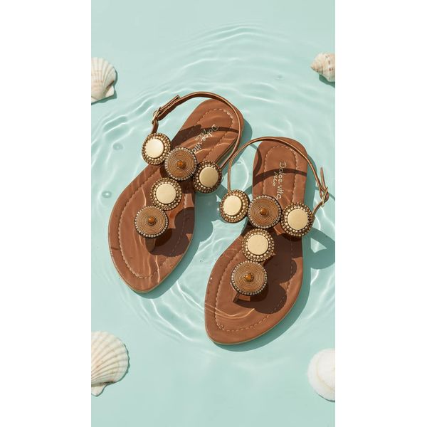 Sandalia Rasteira Marrom Ani - Dolce & Menta