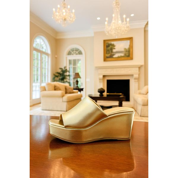 Tamanco Anabela Dourada Ana - Dolce & Menta