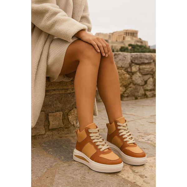 Tenis Botinha Caramelo/Bege Mayara - Dolce & Menta